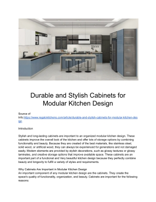 durable and stylish cabinets for modular kitchen