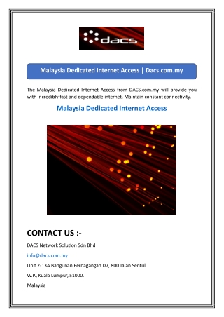 Malaysia Dedicated Internet Access  Dacs.com.my