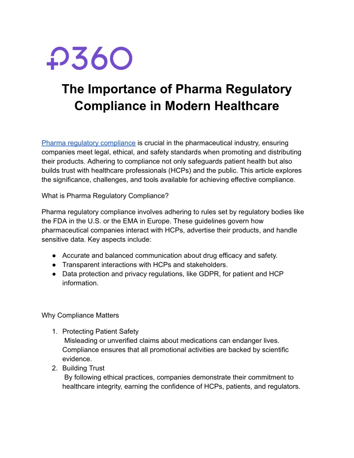 the importance of pharma regulatory compliance