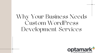 Why Your Business Needs Custom WordPress Development Services