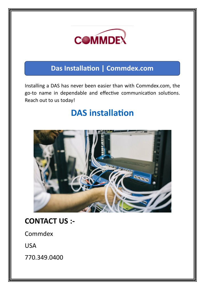 das installation commdex com