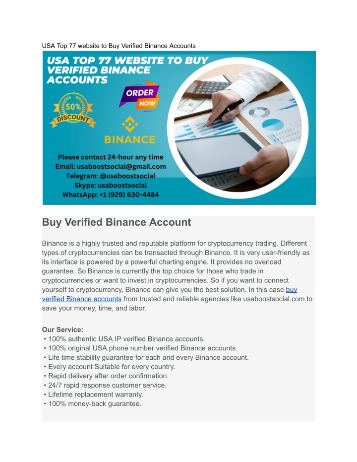 usa top 77 website to buy verified binance