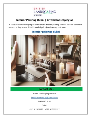 Interior Painting Dubai  Britishlandscaping.ae