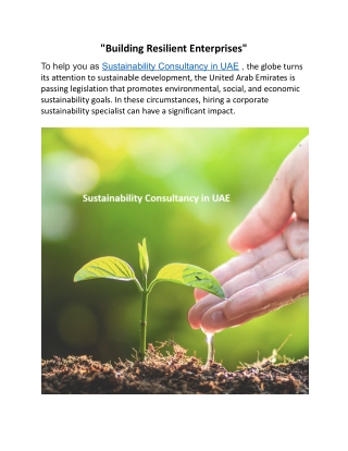 building resilient enterprises