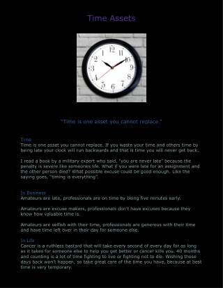 Time Assets