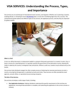 visa services understanding the process types