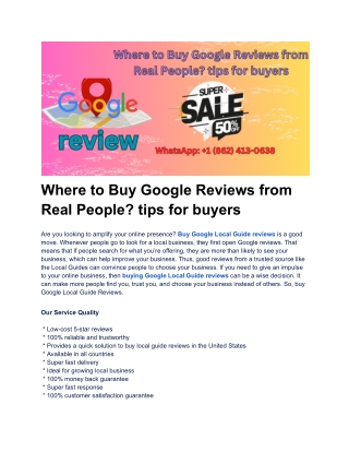 Where to Buy Google Reviews from Real People_ tips for buyers