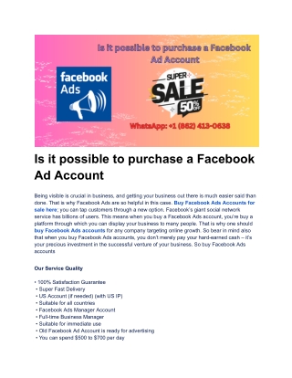 Is it possible to purchase a Facebook Ad Account