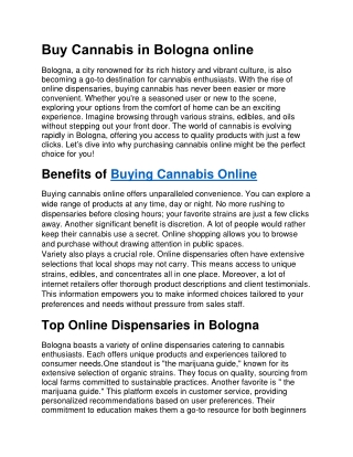 buy Cannabis in Bologna online