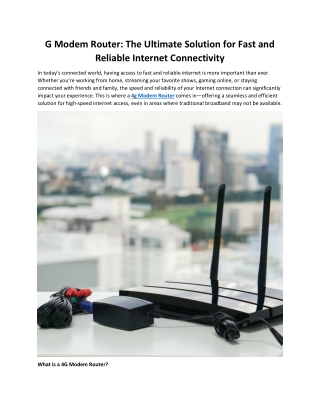 g modem router the ultimate solution for fast
