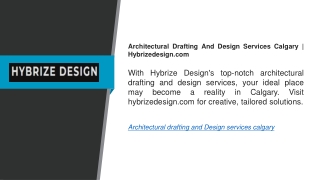 architectural drafting and design services