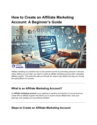 how to create an affiliate marketing account