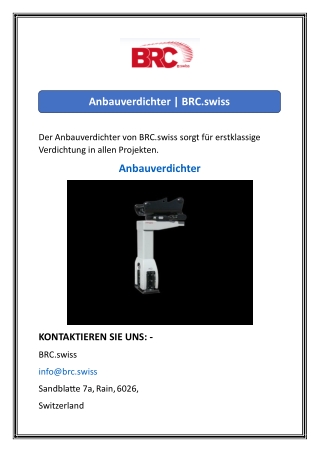 anbauverdichter brc swiss