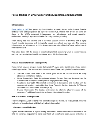 Forex Trading in UAE_ Opportunities, Benefits, and Essentials