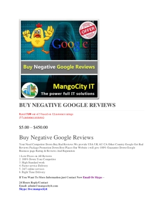 Buy Negative Google Review123