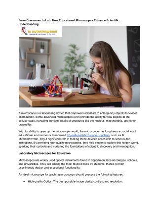 from classroom to lab how educational microscopes