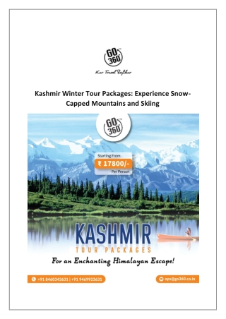 Kashmir Winter Tour Packages Experience Snow Capped Mountains and Skiing