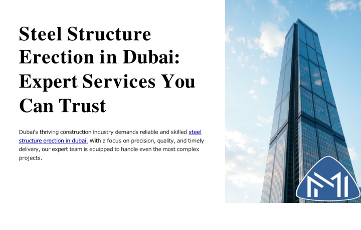 steel structure erection in dubai expert services