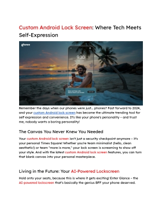 Custom Android Lock Screens_ Where Tech Meets Self-Expression