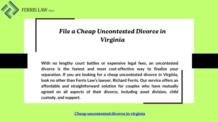 file a cheap uncontested divorce in virginia