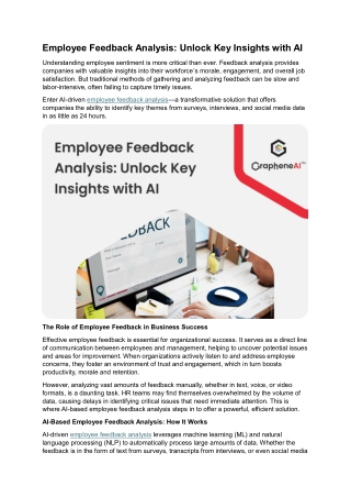 Employee Feedback Analysis: Unlock Key Insights with AI