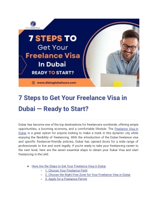 7 Steps to Get Your Freelance Visa in Dubai - Ready to Start