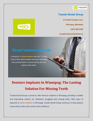 Denture Implants In Winnipeg The Lasting Solution For Missing Teeth