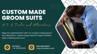 CUSTOM MADE GROOM SUIT HITCHIN