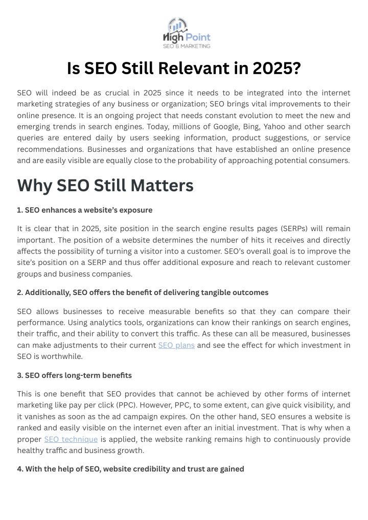 is seo still relevant in 2025