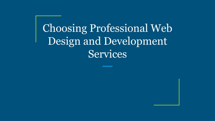 choosing professional web design and development services