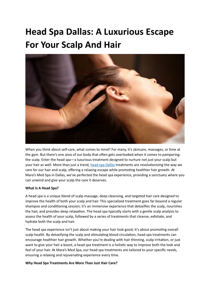 head spa dallas a luxurious escape for your scalp