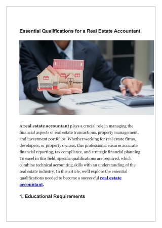 Essential Qualifications for a Real Estate Accountant