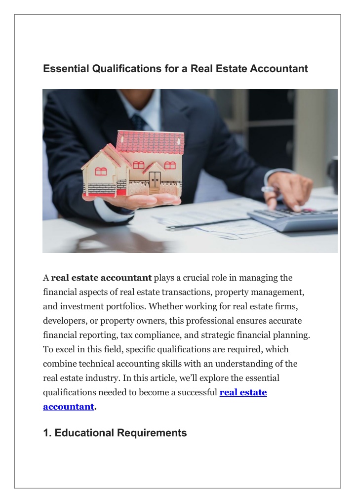 essential qualifications for a real estate