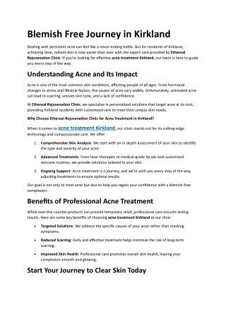 Blemish Free Journey in Kirkland