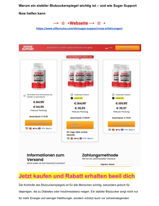 Sugar Support Now Bewertungen