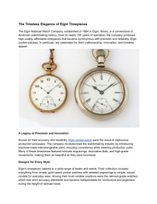Elgin pocket watch