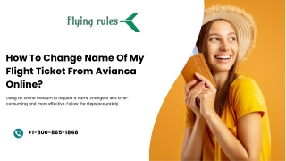 How To Change Name Of My Flight Ticket From Avianca Online