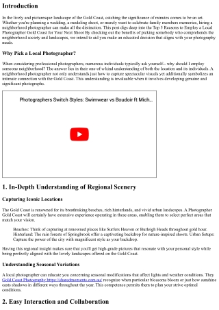 Leading 5 Reasons to Hire a Regional Photographer Gold Coast for Your Following