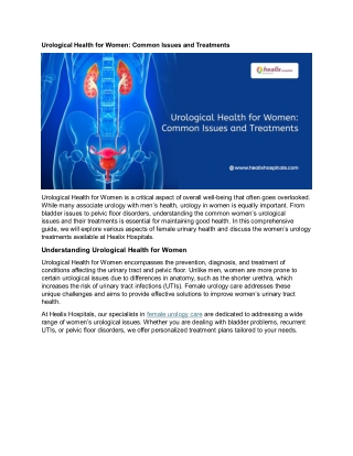 Urological Health for Women Common Issues and Treatments