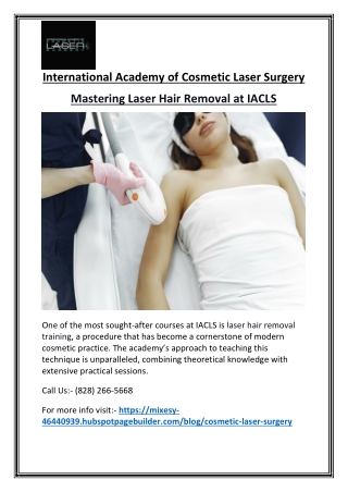 international academy of cosmetic laser surgery