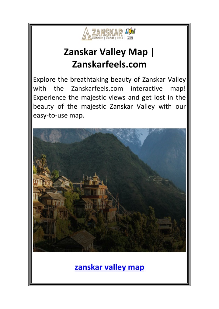 zanskar valley map zanskarfeels com