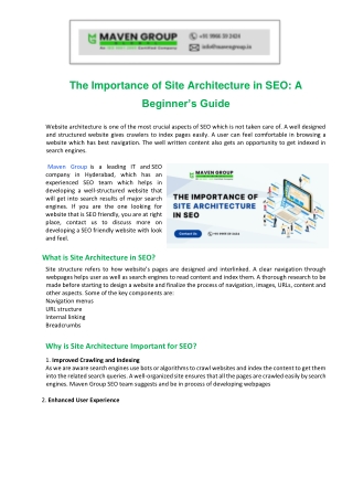the importance of site architecture in seo a