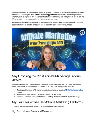 What Makes a Platform the Best for Affiliate Marketing?