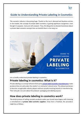 Guide to Understanding Private Labeling in Cosmetics