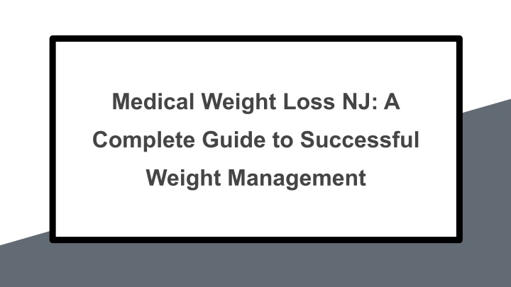 medical weight loss nj a