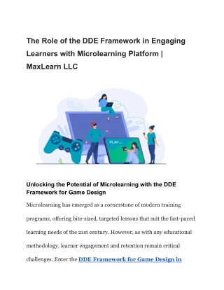 the role of the dde framework in engaging