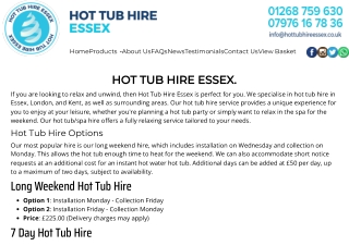 Hot Tub Hire Essex