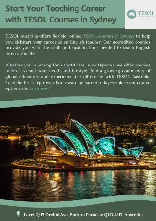 Start Your Teaching Career with TESOL Courses in Sydney