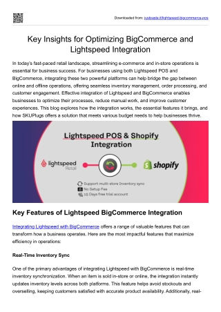 Key Insights for Optimizing BigCommerce and Lightspeed Integration