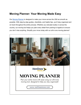 moving planner your moving made easy